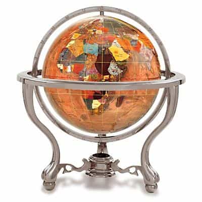 Copper Amber Globe Antique Silver 9-inch by Alexander Kalifano GT220AS-CPR