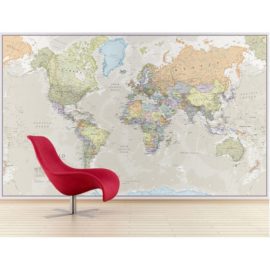 Giant World Wall Map Mural Antique by Waypoint Geographic WP81002