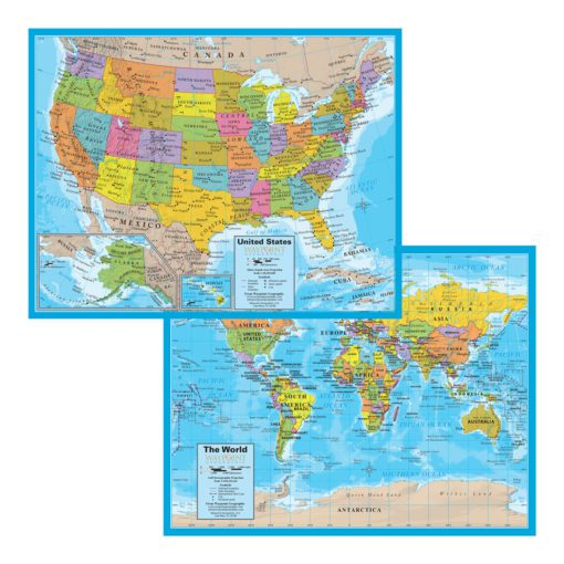 Waypoint Geographic USA & World Map Small